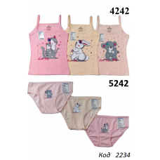 BR Набір білизни для дівчинки(майка+ТРУСИ) 4242/5242  06   6(3) шт.