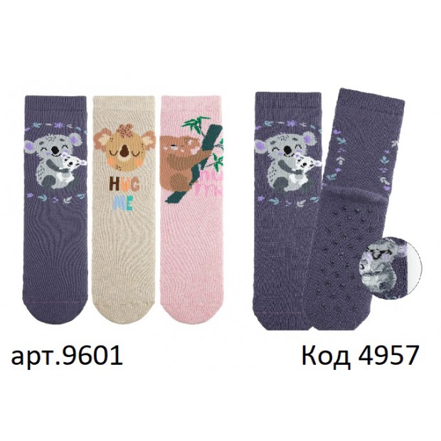 Bross Шкарпетки махрові для дівчинки ABS МАЛЮНОК 9601  МІКС 12(3) шт.