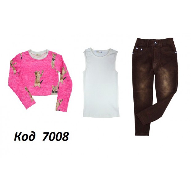 Tr Костюм для дівчинки (Кофта+штани вельвет)  116-134  .4шт.