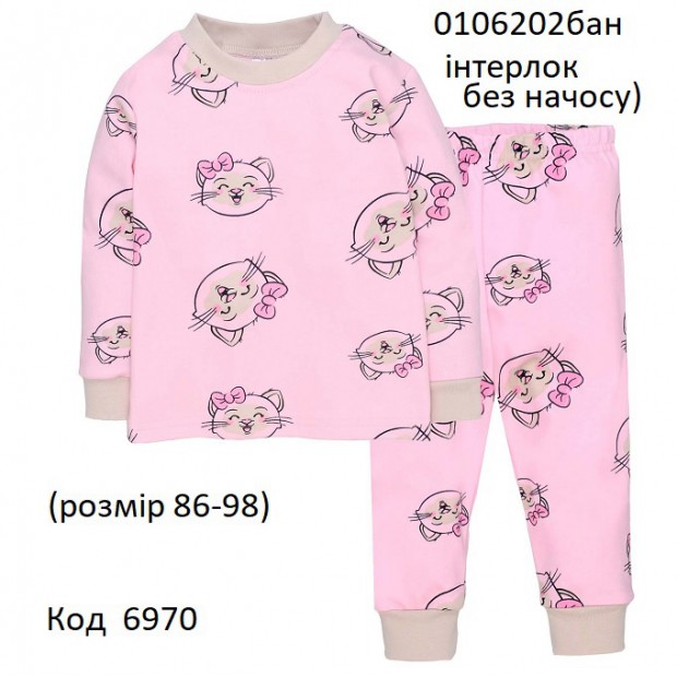 ТТ Пижама інтерлок для дівчинки 086,92,98   0106202бан     3(2) шт