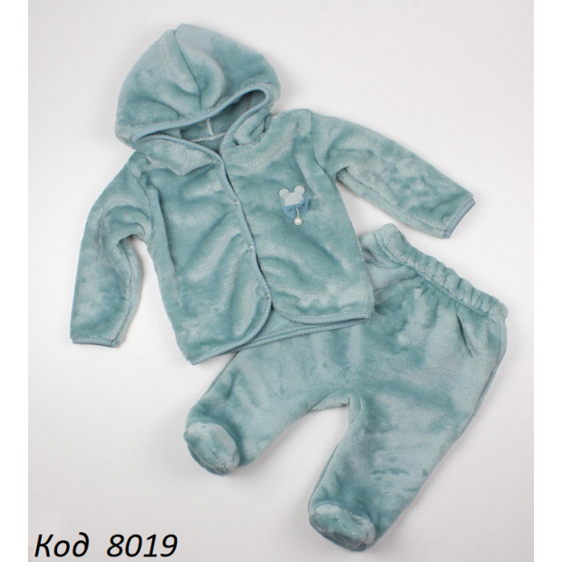 МС Костюм вельсофт (Кофта з капюшоном+ повзунки) 62-74р 3шт