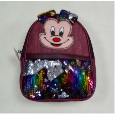 Tr Рюкзак шкірозамінник паетки h25см,ширина22дно-7(1відділ) МІКІ 1шт