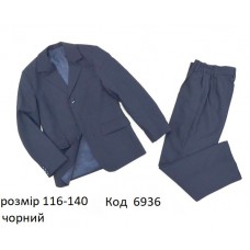 ,Ukr Костюм шкільний для хлопчика  ЧОРНИЙ ОДНОТОН  116-140  (28-36)1003№1  5(1) шт