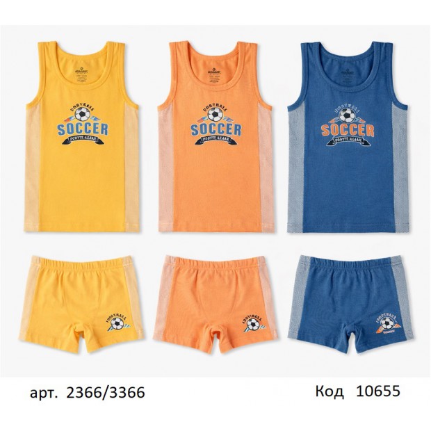 BR Набір білизни для хлопчика(майка+боксери) 2366/3366       06,07  6(3) шт.