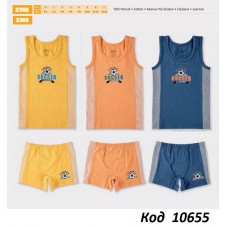 BR Набір білизни для хлопчика(майка+боксери) 2366/3366       06,07  6(3) шт.