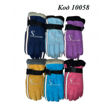 Ch Перчатки для дівчинки ПІДЛІТОК плащівка ART ХУТРО розмір18  12(3)шт