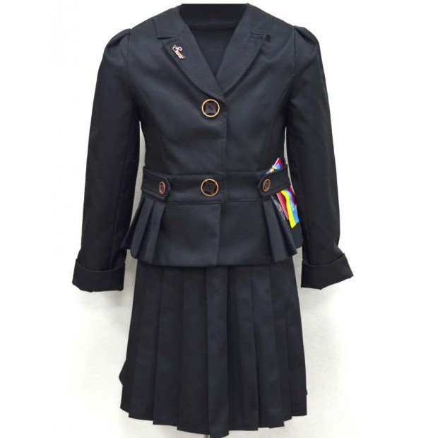 ,,Suzie116-134меморіКОСТЮМ Піджак "Фіфі" (8990) + Спідниця чорний 116-134 4р