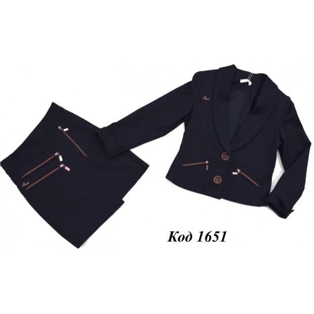 ,,Suzie140-158шерстьКОСТЮМ Піджак "Стефані"(6495)+Спідниця чорний 140-158 4 шт