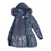 Ch Пальто зимове для дівчинки синтапон на флісі Moonbox 140-158 клітка синій (R)  4(1)шт