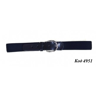 Topgal Ремінь підліток кругла пряжка (шкіряна вставка) ЧОРНИЙ 10 шт