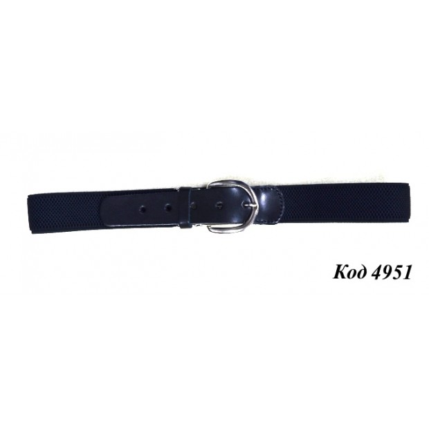 Topgal Ремінь підліток кругла пряжка (шкіряна вставка) ЧОРНИЙ 10 шт