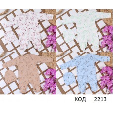 Tr Комбінезон інтерлок рубчик УНІ BEBİO 5018  "Коала" пряма застібка 62,68, 4шт