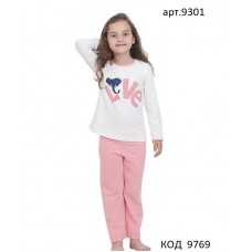 BR Піжама для дівчинки 03-06 стрейч/бавовна  9301    KOYU PEMBE(202,224)темно-рожевий   1шт.