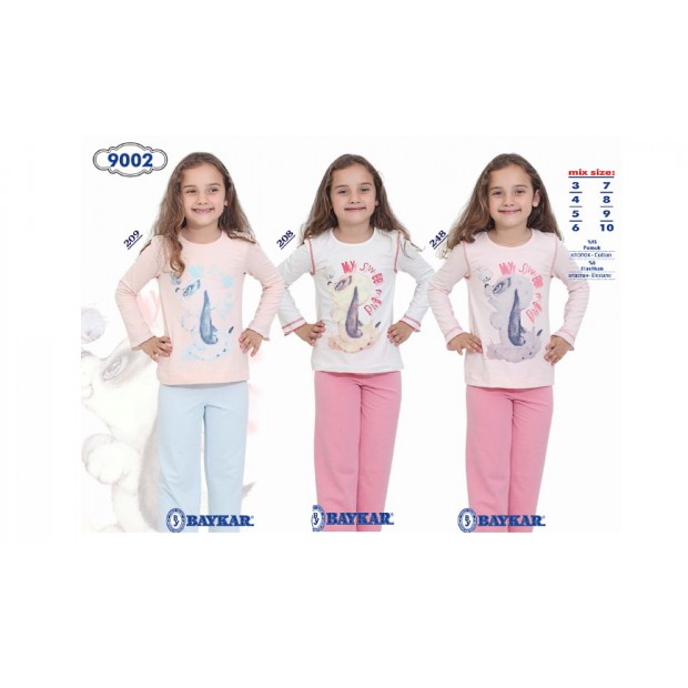 BR Піжама для дівчинки 03-06 стрейч/бавовна  9002    3-6  4 шт.