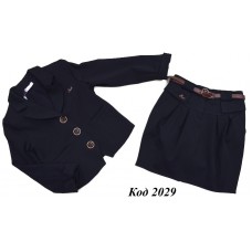,,Suzie122-152шерстьКОСТЮМ Піджак "Габбі"(8834)+Спідниця чорний 122-152 6 шт.