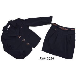 ,,Suzie122-152шерстьКОСТЮМ Піджак "Габбі"(8834)+Спідниця чорний 122-152 6 шт.