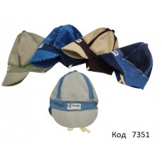 -- YO Шапка вельвет для хлопчика (на зав'язках) cda-152 Польща 46-48  (5)шт