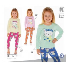 BR Піжама для дівчинки 03-06 стрейч/бавовна  9196    3-6  4 шт.