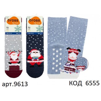 Bross Шкарпетки махрові дитячі НОВИЙ РІК 9613  ABS  МІКС 12(3) шт.