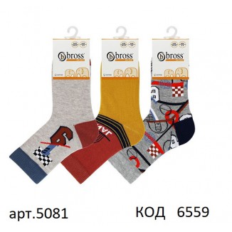 Bross Шкарпетки бавовняні для хлопчика МАЛЮНОК 5081 МІКС  12(3)шт.