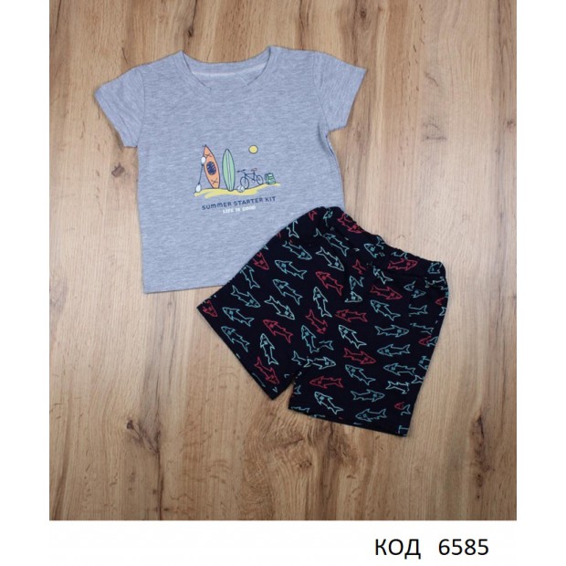 МС Костюм для хлопчика (Футболка кулір+шорти 2-х нитка )   КП-2449   92,98,104 р 3шт