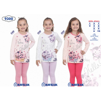 BR Піжама для дівчинки 03-06 стрейч/бавовна  9300    3-6  4 шт.