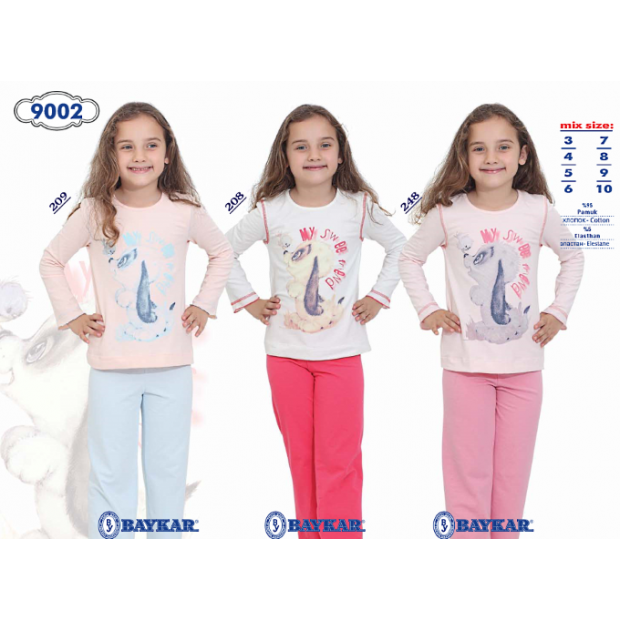 BR Піжама для дівчинки 07-10 стрейч/бавовна  9002    7-10  4 шт.