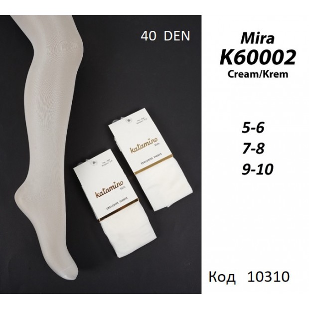 ArtiKatamino Колготки капронові 40 DEN  90%ПА,10%Ел  ОДНОТОН К60002  Krem(МОЛОЧНИЙ) 6(1) шт.