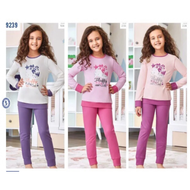 BR Піжама для дівчинки 01-02 стрейч/бавовна  9239    01,02  2 шт.