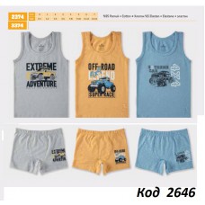 BR Набір білизни для хлопчика(майка+боксери) 2374/3374       6(3)шт.