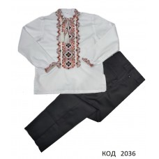 Ukr Костюм (вишиванка+штани Suzie однотон чорний)  122-146   5(4) шт