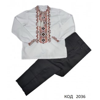 Ukr Костюм (вишиванка+штани Suzie однотон чорний)  122-146   5(4) шт