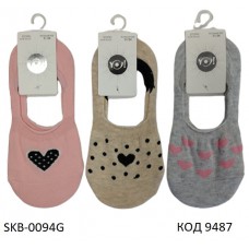 YO Сліди для дівчинки SKB-0094G    МІКС кольорів    31-34   6(3) шт