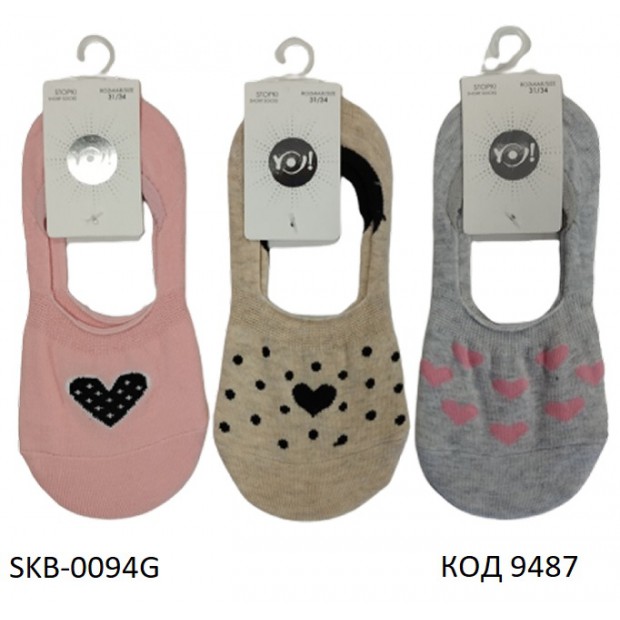 YO Сліди для дівчинки SKB-0094G    МІКС кольорів    31-34   6(3) шт