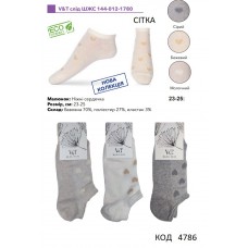V&T Шкарпетки бавовняні жіночі короткі СІТКА ШЖС 144-012-1780 23-25  Мікс 12(3)шт