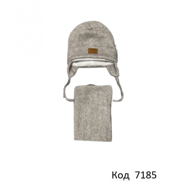 Ukr Шапка + хомут  на флісі для дівчинки (на завязках)   50  1 шт