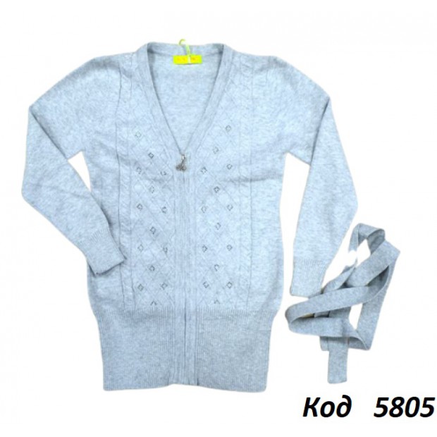 .Ch Кардиган Xiaofeihu для дівчинки 7,11,15    (128,140,152)   сірий   5(3) шт