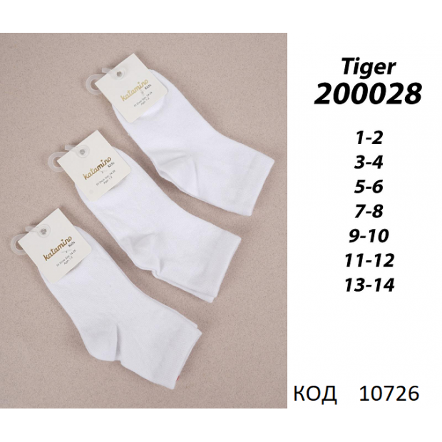 ArtiKatamino Шкарпетки бавовняні для хлопчика Однотон 200028 БІЛИЙ  12(3) шт.