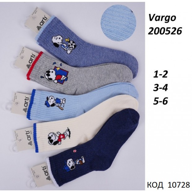 ArtiKatamino Шкарпетки бавовняні для хлопчика МАЛЮНОК 200526 Мікс кольорів  12(3) шт.