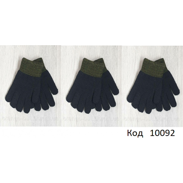 Ch Перчатки для хлопчика подвійні вязка KL-7-25А  розмір16  12(3)шт