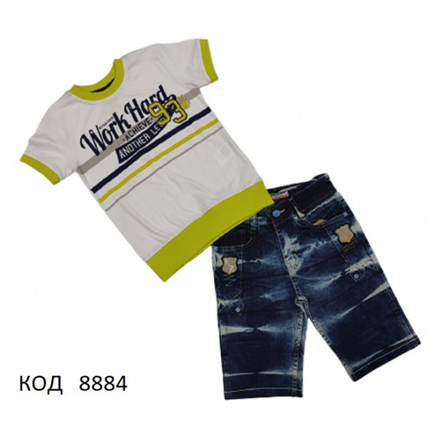 Tr Костюм (Футболка+шорти джинс) для хлопчика 110-134   5 шт.
