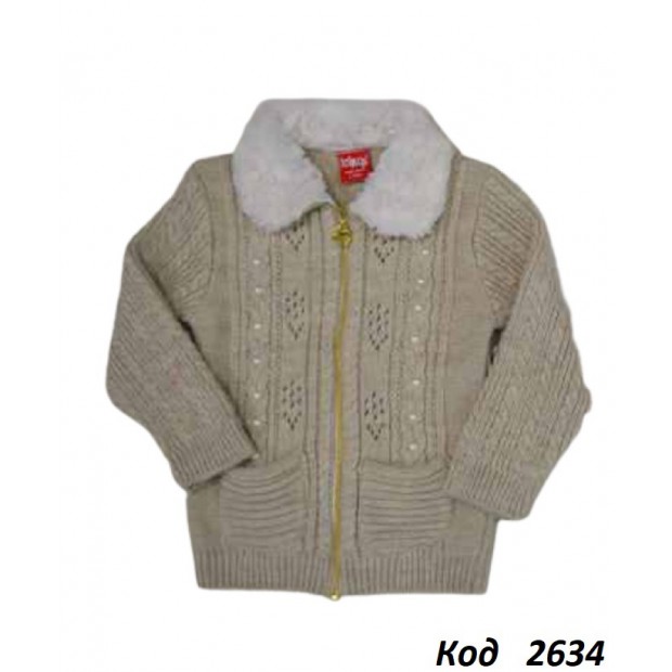 Tr Кофта в'язана для дівчинки на замку Lolitop6502  2--5 років  4шт