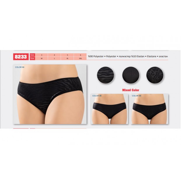 BR Труси жіночі  8233,02  (поліестер95%, еластан5%)    12(3)шт
