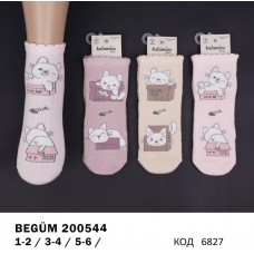 ArtiKatamino Шкарпетки бавовняні для дівчинки МАЛЮНОК 200544 МІКС кольорів  12(3) шт.