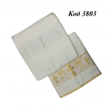 Tr Крижма махра Золото//Срібло  АНГЕЛ  140х70см 6(1) шт