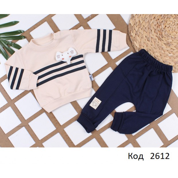 Tr Костюм для хлопчика інтерлок BABYHİ 731  6,12,18 міс. 3 шт