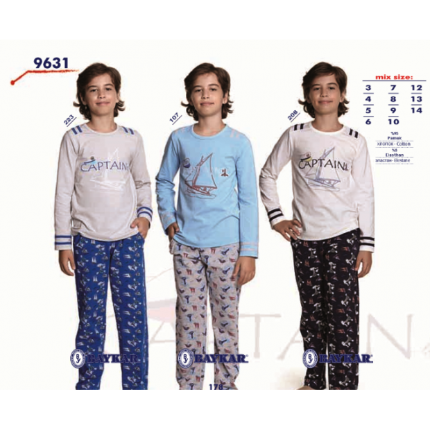 BR Піжама для хлопчика 03-06 стрейч/бавовна  9631    3-6  4 шт.
