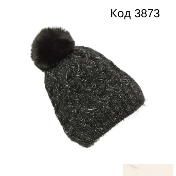 YO Шапка в'язана на хутрі для дівчинки  Люрекс травка  54-56 5(1)шт