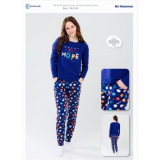 BR Піжама для дівчинки 07-10 стрейч/бавовна  9239    7-10  4 шт.