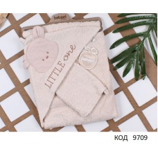 Tr Рушник куточок + рукавичка махра BEBESSİ 4184 "Ведмедик" 75*80 1 шт